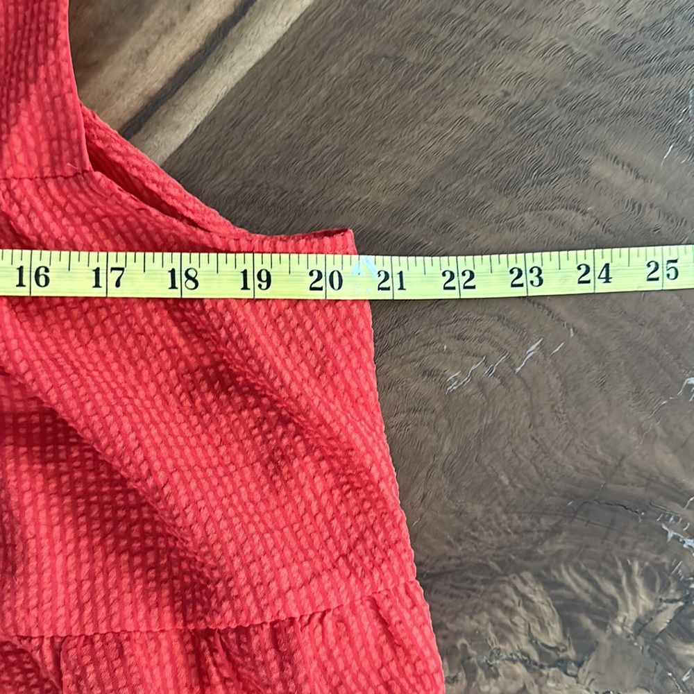 London Times Seersucker Tiered Dress Size L NWOT - Picture 7 of 8